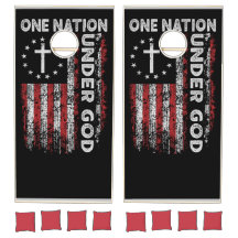 Patriotic Cornhole Set: One Nation Under God