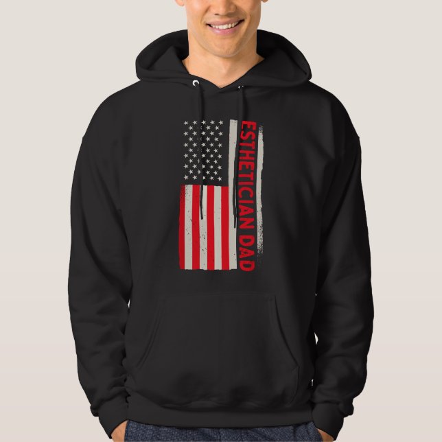Patriotic Cosmetics Makeup Cosmetologist Esthetici Hoodie (Front)
