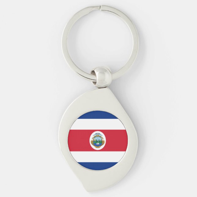 Patriotic Costa Rica Flag Key Ring (Front)