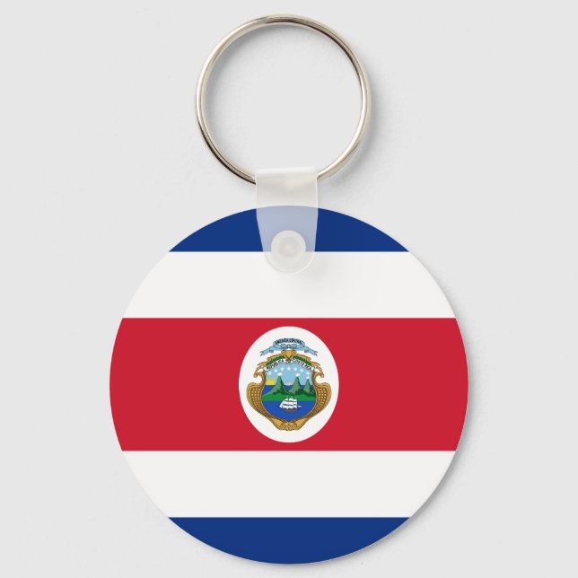 Patriotic Costa Rica Flag Key Ring (Front)
