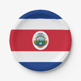 Patriotic Costa Rica Flag Paper Plate