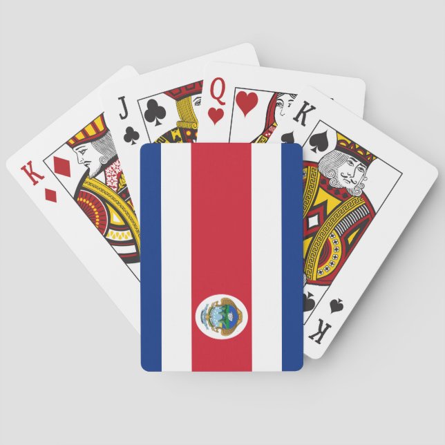 Patriotic Costa Rica Flag Playing Cards (Back)