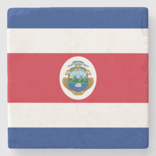 Patriotic Costa Rica Flag Stone Coaster