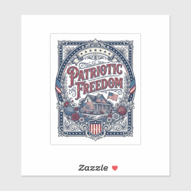 Patriotic Cottage Garden Vector Graphic Tee (Sheet)