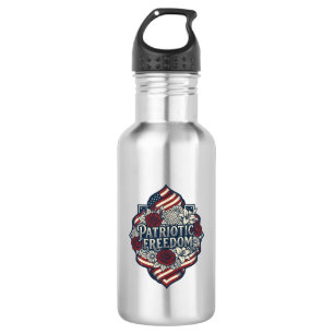 Patriotic Cottage Garden Vector Graphic Tee_1 532 Ml Water Bottle