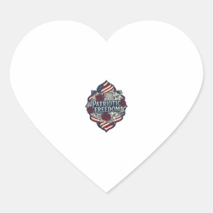Patriotic Cottage Garden Vector Graphic Tee_1 Heart Sticker