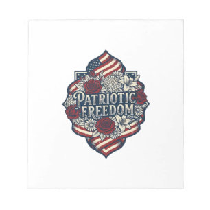 Patriotic Cottage Garden Vector Graphic Tee_1 Notepad
