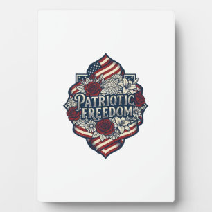 Patriotic Cottage Garden Vector Graphic Tee_1 Plaque