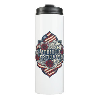 Patriotic Cottage Garden Vector Graphic Tee_1 Thermal Tumbler
