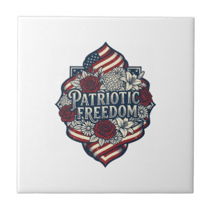 Patriotic Cottage Garden Vector Graphic Tee_1 Tile
