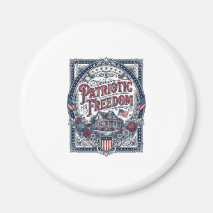 Patriotic Cottage Garden Vector Graphic Tee Magnet