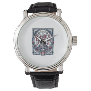 Patriotic Cottage Garden Vector Graphic Tee Watch