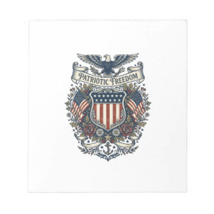 Patriotic Cottagecore America Vector Graphic Tee Notepad