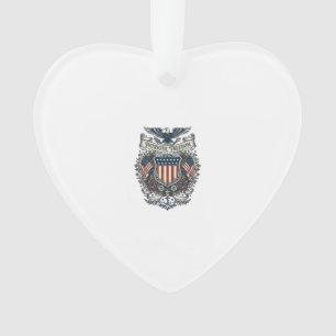 Patriotic Cottagecore America Vector Graphic Tee Ornament