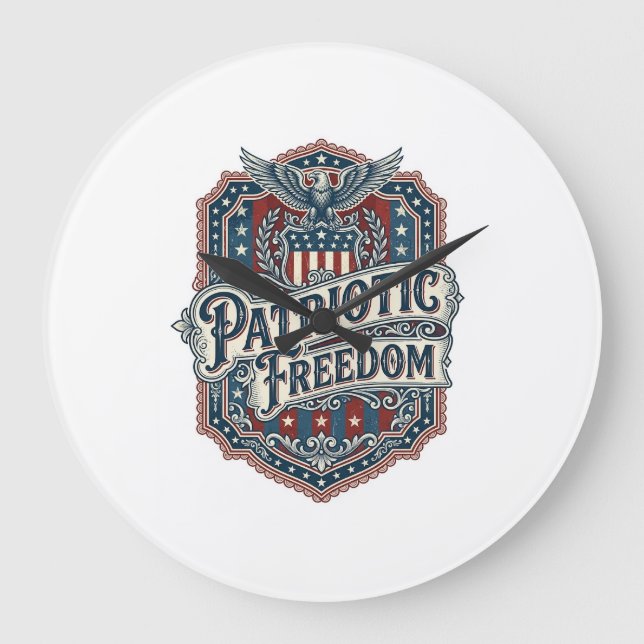 Patriotic Country Gospel Vector Graphic Tee Large Clock (Front)