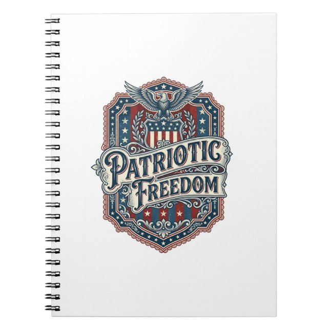 Patriotic Country Gospel Vector Graphic Tee Notebook (Front)