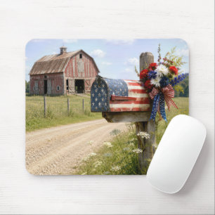 Patriotic Country Mailbox Mouse Mat