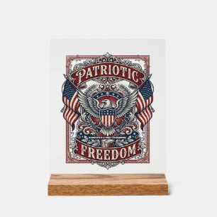 Patriotic County Parade Vector Graphic Tee_1 Acrylic Sign