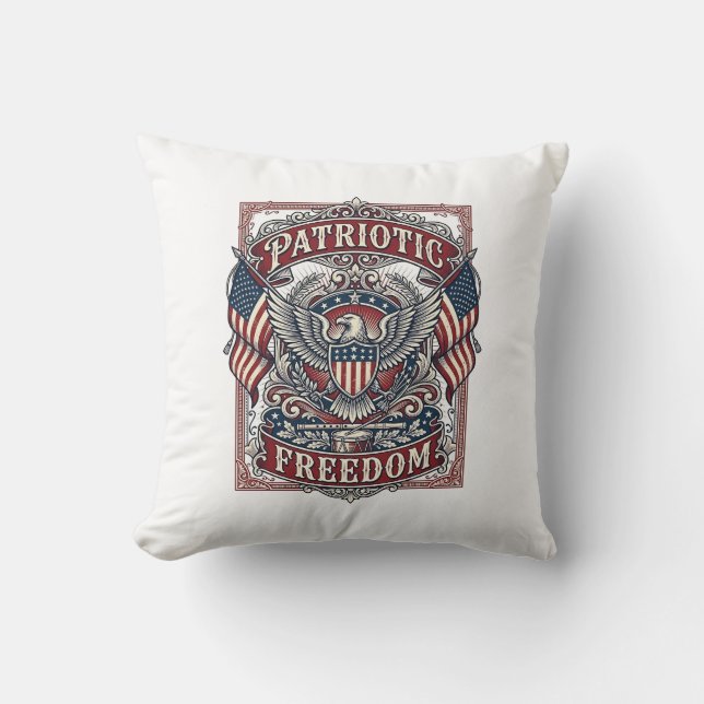 Patriotic County Parade Vector Graphic Tee_1 Cushion (Front)