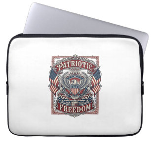Patriotic County Parade Vector Graphic Tee_1 Laptop Sleeve