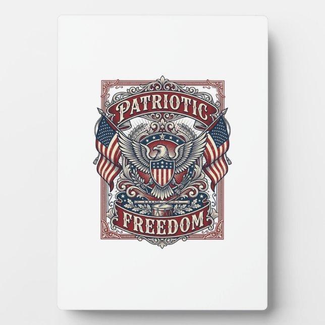 Patriotic County Parade Vector Graphic Tee_1 Plaque (Front)