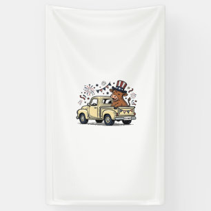 Patriotic Cow 4th of July Truck Vector Design_1 Banner