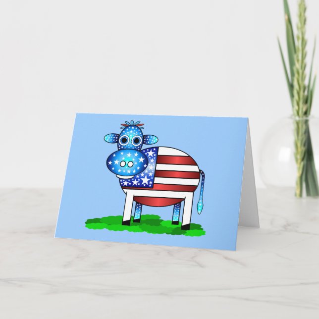 patriotic cow card (Front)
