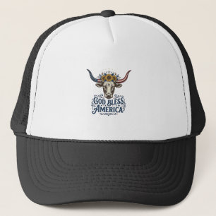 Patriotic Cow God Bless America Vintage Shirt Desi Trucker Hat