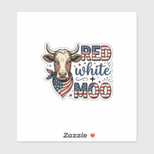 Patriotic Cow Red White Moo 4th of July Shirt Desi