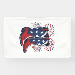 Patriotic Cowboy Boots Vintage Western Shirt Desig Banner