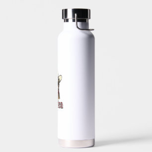 Patriotic Cowboy Cat Mewica Vintage Vector Design_ Water Bottle