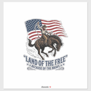Patriotic Cowboy Land Of The Free Western Shirt De