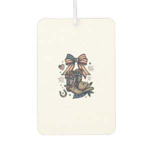 Patriotic Cowgirl Boots and Bow Western Shirt Desi Car Air Freshener