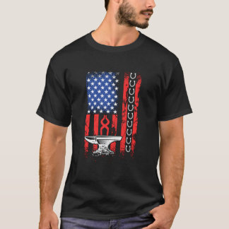 Patriotic Crafts 4Th Of July American Flag Farrier T-Shirt