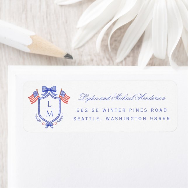 Patriotic Crest Wedding Return Address (Insitu)