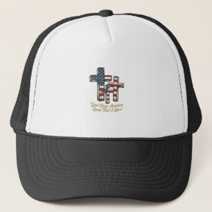 Patriotic Cross God Bless America Shirt Design_1 Trucker Hat