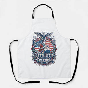 Patriotic Cross Stitcher Vector Graphic Tee_1 Apron