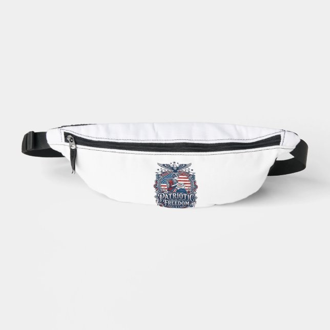 Patriotic Cross Stitcher Vector Graphic Tee_1 Bum Bags (Front)