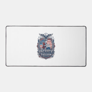 Patriotic Cross Stitcher Vector Graphic Tee_1 Desk Mat