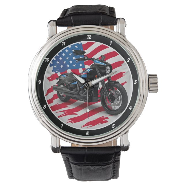 Patriotic Cruiser, American Flag Watch. Watch (Front)