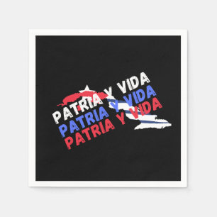 Patriotic Cuba Patria Y Vida Cuban Flag Napkin