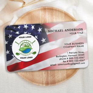 Patriotic Custom Corporate Logo American Flag Business Card