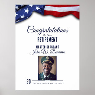 Patriotic Custom Military Retirement Poster
