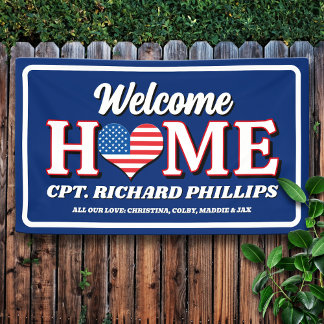 Patriotic Custom Military Welcome Home Banner