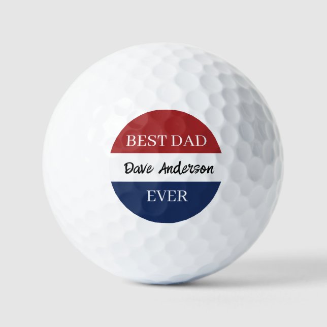 Patriotic Custom Name Surname Dad Golf Balls (Front)