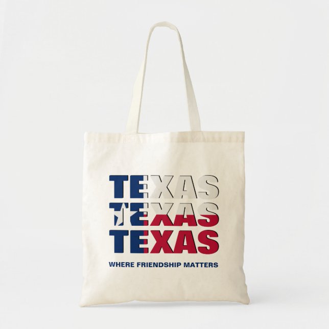 Patriotic Custom TEXAS FLAG Tote Bag (Front)
