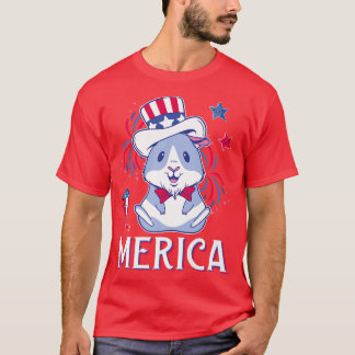 Patriotic Cute American Guinea Pig  4th of July Me T-Shirt
