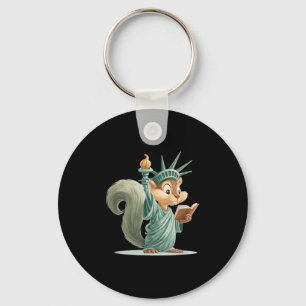 Patriotic Cute Squirrel Costume For Liberty Of Sta Key Ring