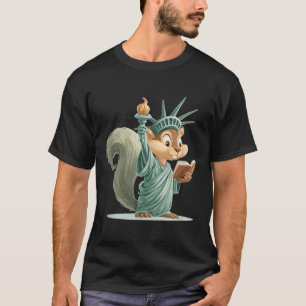 Patriotic Cute Squirrel Costume For Liberty Of Sta T-Shirt