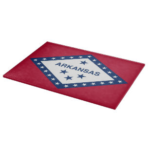 Patriotic cutting board with Arkansas State flag
